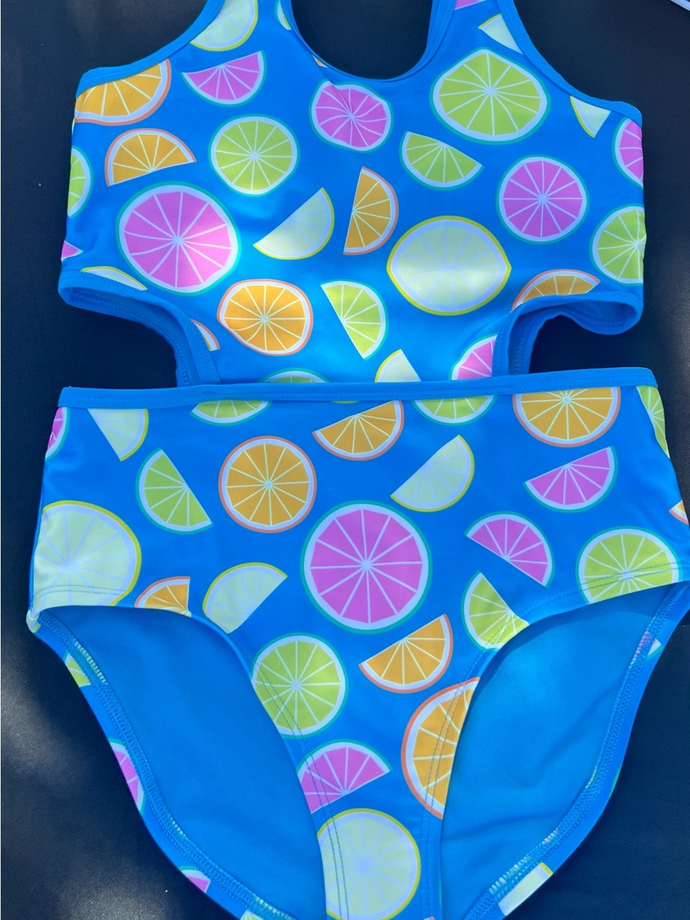 DSG Bright Blue Citrus Slice Two-Piece Swim Set